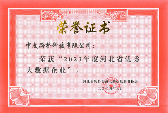 2023年度河北省優秀大數據企業——中交路橋科技基安物聯